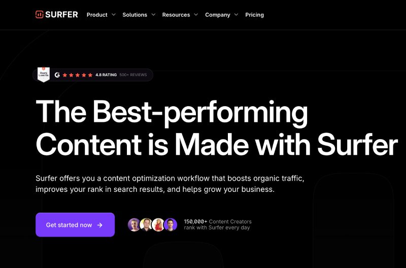 Surfer SEO optimizes content creation with AI for enhanced search engine visibility.