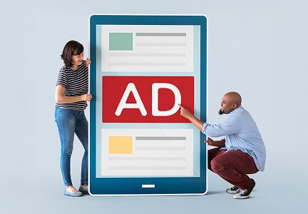 Wisitech portfolio: Visual representing a Google Ads campaign strategy being optimized on a large tablet, emphasizing ROI-driven marketing.