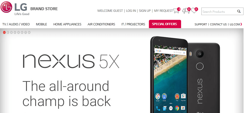 LG India's E-commerce Site on CS-Cart