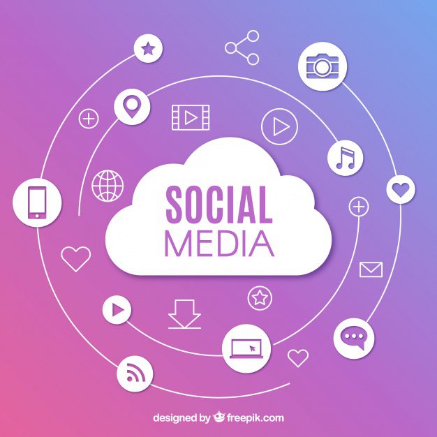 social-media-background with flat design