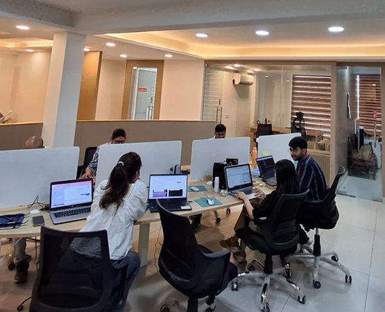 Professional WordPress development company team at work