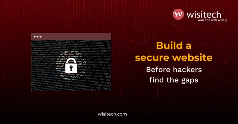 Website security protection concept with lock symbol and code background