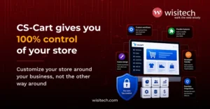 CS-Cart Customization illustration showing complete control over ecommerce store functionality.