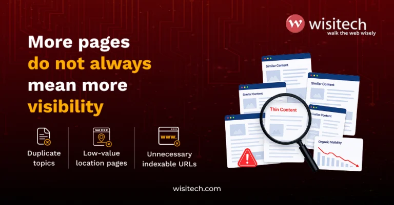 Thin website content and duplicate pages affecting SEO best practices and search visibility