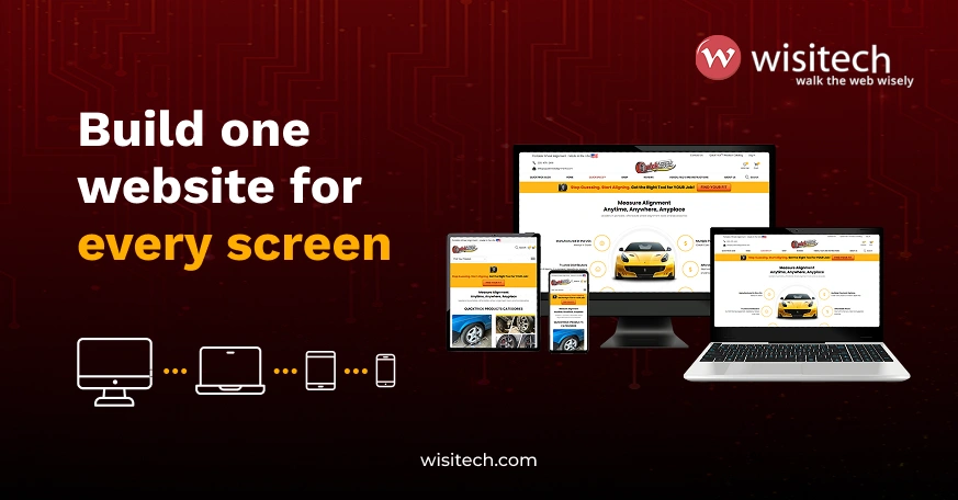Responsive website displayed across desktop, tablet, and smartphone screens with consistent layout and user experience