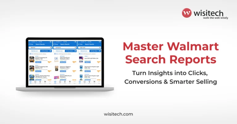 Dashboard view of Walmart Search Reports with charts and keyword performance data