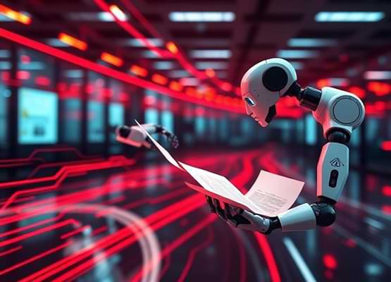 AI automation servers with futuristic neon lighting