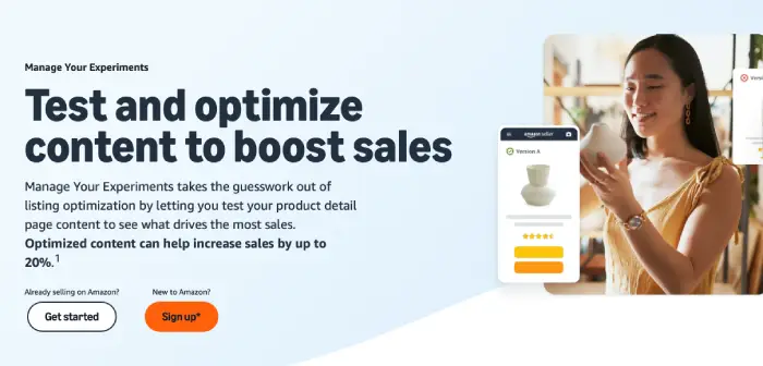 Amazon Seller Central ‘Manage Your Experiments’ Guide screenshot