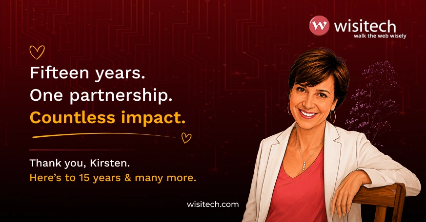 Illustrated portrait of Kirsten Frosh celebrating a long-term partnership with Wisitech.