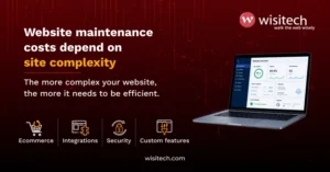 Website maintenance cost USA 2026 based on website complexity, ecommerce functionality, integrations, security, and ongoing support