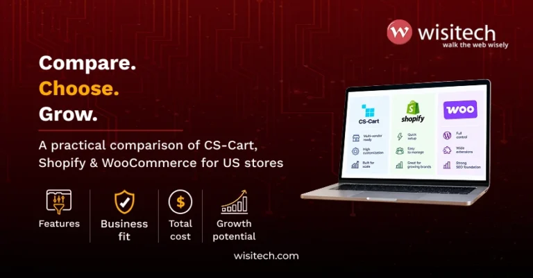WooCommerce vs Shopify comparison with CS-Cart, showing key platform differences for ecommerce businesses.