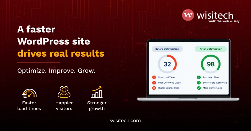 WordPress performance optimization improving website speed, Core Web Vitals, and user experience.